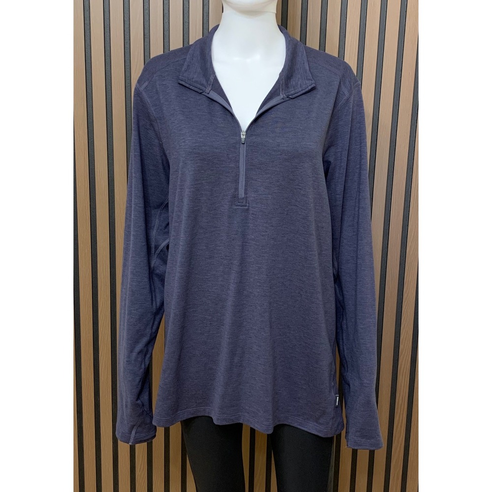 REI Co-op Women's 2XL Quarter Zip Long Sleeve Pullover Heather Blue Activewear